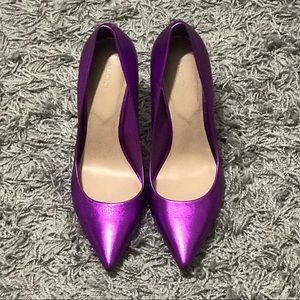 ALDO metallic pointed toe pumps - FUSCHIA